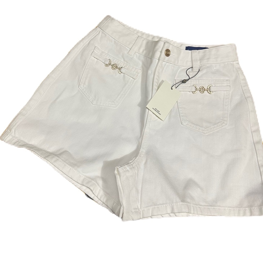 ELBORN‎ ELIANA White Denim Shorts NWT Size Small